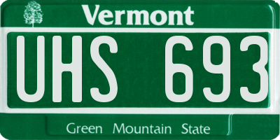 VT license plate UHS693