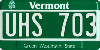 VT license plate UHS703
