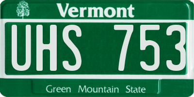 VT license plate UHS753
