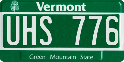 VT license plate UHS776