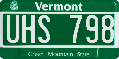 VT license plate UHS798