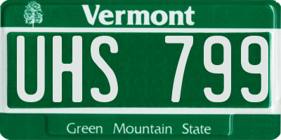 VT license plate UHS799