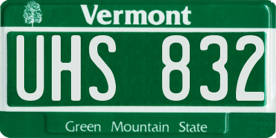 VT license plate UHS832