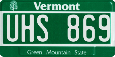 VT license plate UHS869
