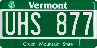 VT license plate UHS877