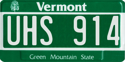 VT license plate UHS914