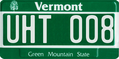 VT license plate UHT008