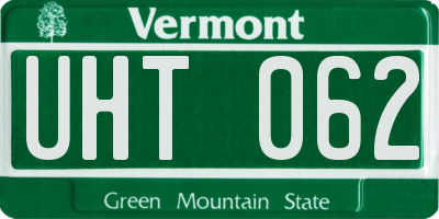 VT license plate UHT062