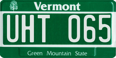 VT license plate UHT065