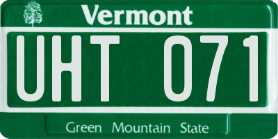 VT license plate UHT071