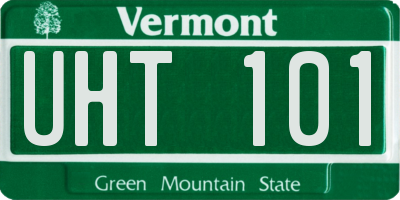VT license plate UHT101