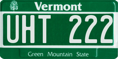 VT license plate UHT222