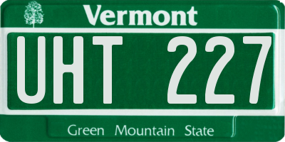 VT license plate UHT227