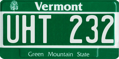 VT license plate UHT232