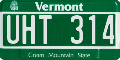 VT license plate UHT314