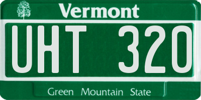 VT license plate UHT320