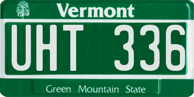 VT license plate UHT336