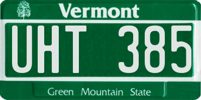 VT license plate UHT385