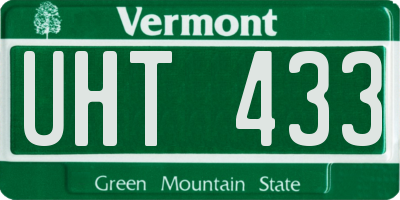 VT license plate UHT433