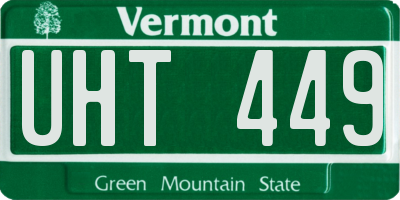 VT license plate UHT449