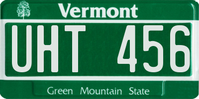 VT license plate UHT456