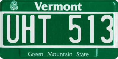 VT license plate UHT513