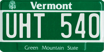VT license plate UHT540