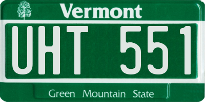 VT license plate UHT551