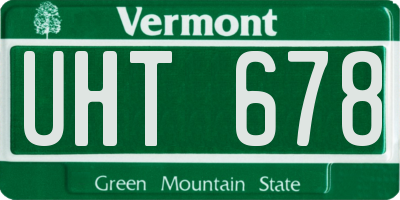 VT license plate UHT678