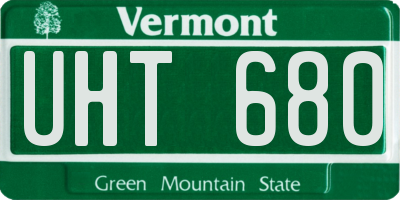VT license plate UHT680