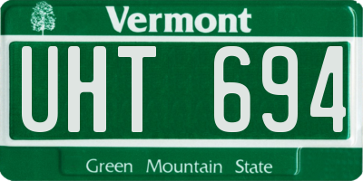 VT license plate UHT694