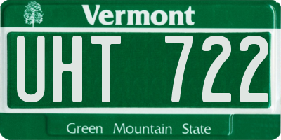 VT license plate UHT722