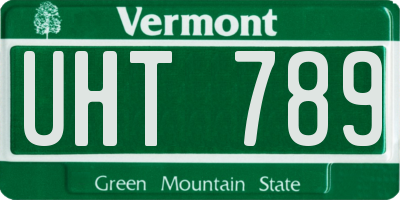 VT license plate UHT789