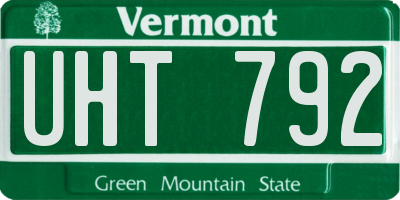 VT license plate UHT792
