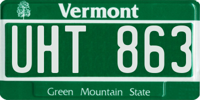 VT license plate UHT863
