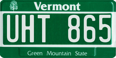 VT license plate UHT865