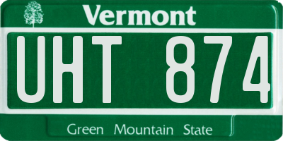 VT license plate UHT874