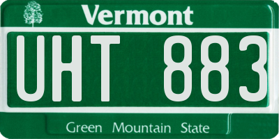 VT license plate UHT883