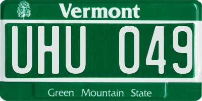 VT license plate UHU049