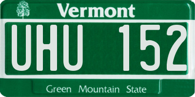 VT license plate UHU152