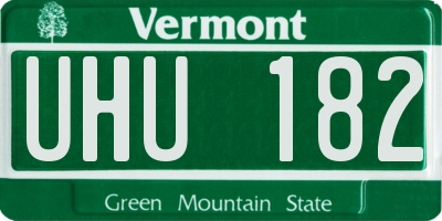 VT license plate UHU182