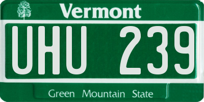 VT license plate UHU239