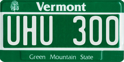 VT license plate UHU300