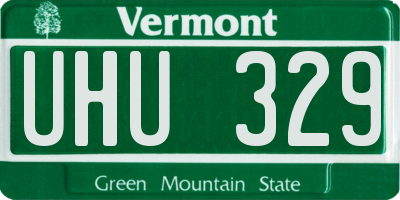 VT license plate UHU329
