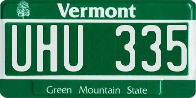 VT license plate UHU335