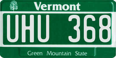VT license plate UHU368