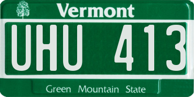 VT license plate UHU413