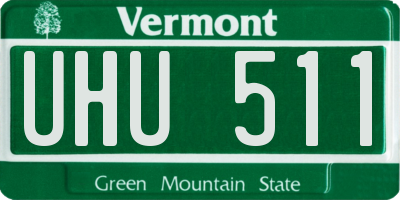VT license plate UHU511