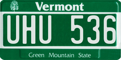 VT license plate UHU536