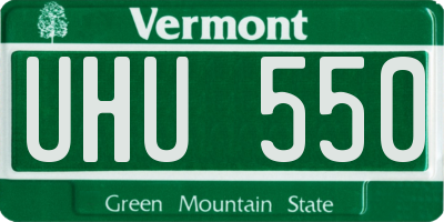 VT license plate UHU550